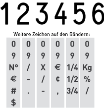 Trodat Classic Ziffernstempel 6-stellig 12 mm 63x12 mm 