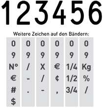 Trodat Classic Ziffernstempel 6-stellig 18 mm 77x18 mm 