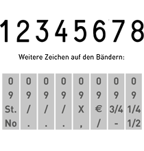 Trodat Classic Ziffernstempel 8-stellig 18 mm 105x18 mm 