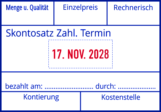 Colop Classic Line 2860/2 zweifarbiger Datumsstempel 66 x 47 mm ZWEIFARBIG