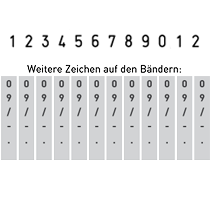 Trodat Classic Ziffernstempel 12-stellig 3 mm 45x3 mm 