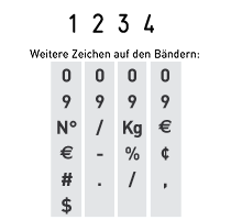 Trodat Classic Ziffernstempel 4-stellig 3 mm 13x3 mm 