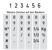 Trodat Classic Ziffernstempel 6-stellig 3 mm 20x3 mm 