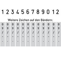 Trodat Classic Ziffernstempel 12-stellig 4 mm 55x4 mm 