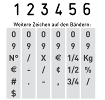 Trodat Classic Ziffernstempel 6-stellig 4 mm 25x4 mm 