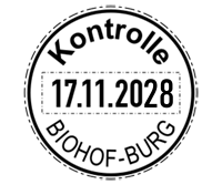 Trodat Printy 46119 Datumstempel mit Text rund Durchm. 19 mm ROT BLAU