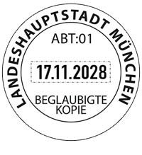 Trodat Printy 46125 Datumstempel mit Text rund Durchm. 25 mm ROT BLAU