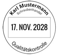Trodat Printy 46130 Datumstempel mit Text rund Durchm. 30 mm ROT BLAU
