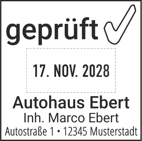 Trodat Printy 4724 Datumstempel m. Text 40x40 mm SCHWARZ BLAU