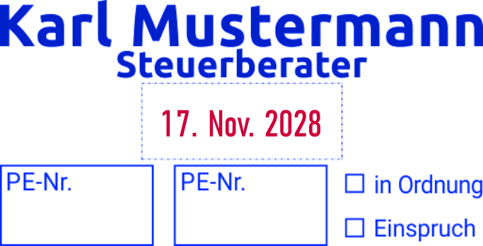 Trodat Printy 4726/2 zweifarbiger Datumstempel m. Text 75x38 mm SCHWARZ ZWEIFARBIG