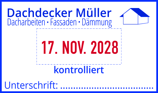 Trodat Printy 4729/2 zweifarbiger Datumstempel m. Text 50x30 mm ROT ZWEIFARBIG