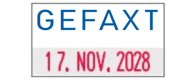 Trodat Printy 4850/L9 Datumstempel GEFAXT 24 x 4 mm ZWEIFARBIG