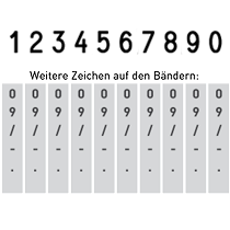 Trodat Classic Ziffernstempel 15510 10-stellig, Zeichenhöhe 5 mm, 48x5 mm 
