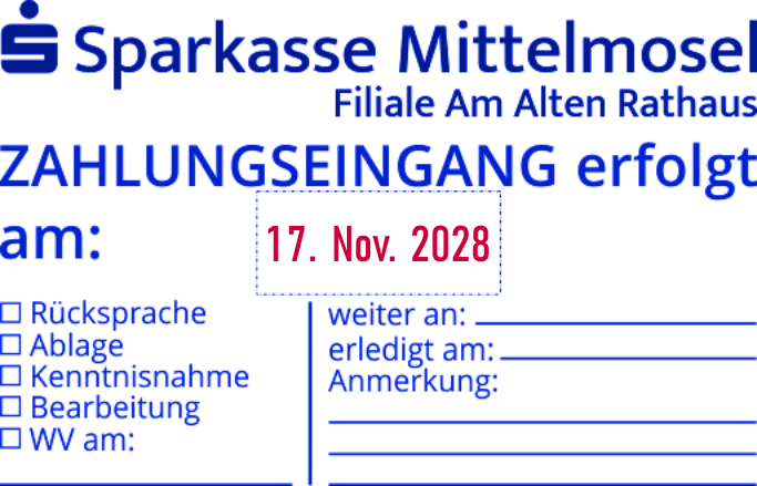 Trodat Professional 54110/2 zweifarbig Datumstempel mit Text 83x53 mm ZWEIFARBIG