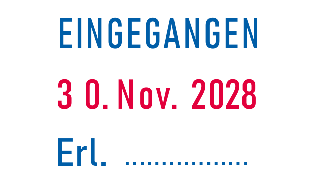 Trodat Professional 5460/L1 4.0 Datumstempel blau/rot mit Text Eingegangen ZWEIFARBIG