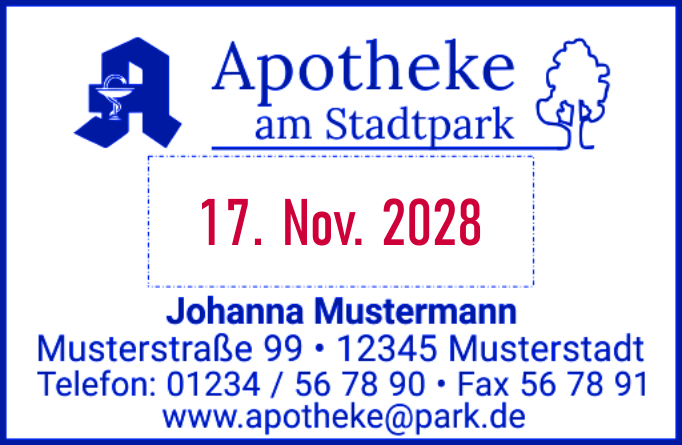 Trodat Professional 5474/2 4.0 zweifarbig (vorher 5470) Datumstempel mit Text 60x40 mm ZWEIFARBIG