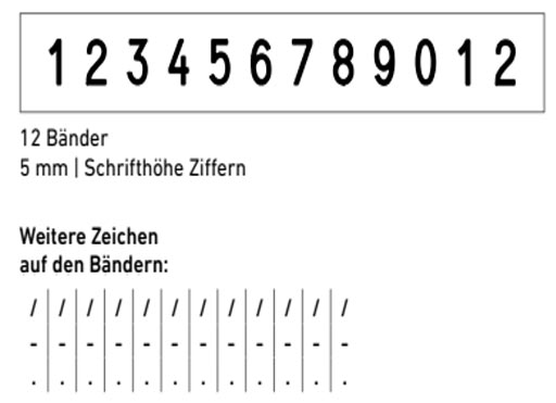 Trodat Professional 55512 Ziffernstempel 12-stellig BLAU