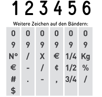 Trodat Classic Ziffernstempel 6-stellig 5 mm 28x5 mm 