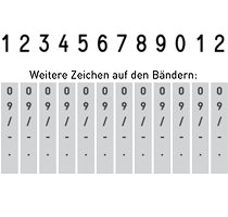 Trodat Classic Ziffernstempel 12-stellig 7 mm 85x7 mm 