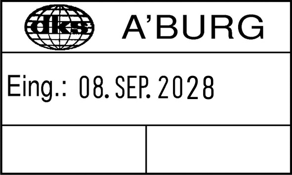 Reiner D53 Datumstempel mit Textplatte 50x30 mm ROT