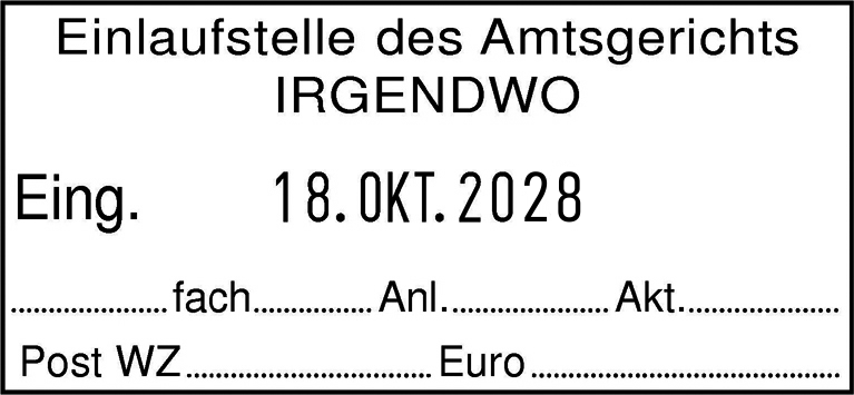Reiner D65 Datumstempel mit Textplatte 65x30 mm SCHWARZ