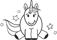 EINHORN Stempel zum Ausmalen 