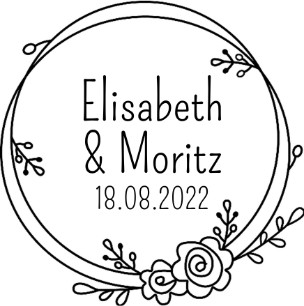 Trodat Printy 4642 Hochzeitsstempel rund mit Motiv HO - Save the Date BLAU BLAU