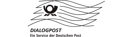 Imprint LP971 mit Text: Dialogpost mit Frankierwelle BLAU