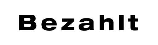 Holzstempel mit Text: Bezahlt 