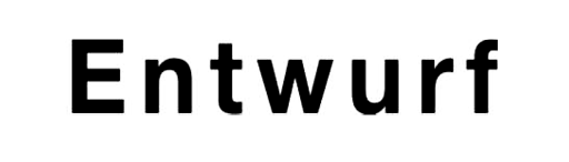 Holzstempel mit Text: Entwurf 