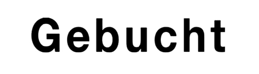 Holzstempel mit Text: Gebucht 