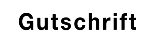 Holzstempel mit Text: Gutschrift 
