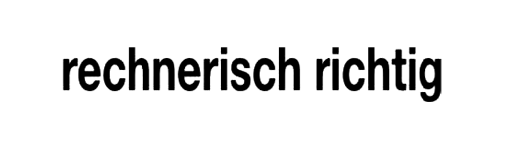 Holzstempel mit Text: rechnerisch richtig 