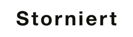 Holzstempel mit Text: Storniert 