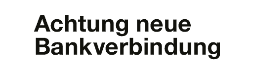 Holzstempel mit Text: Achtung neue Bankverbindung 
