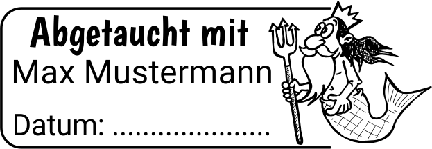 Colop Pocket Stamp Plus 20 Outdoorstempel mit Taucher Motiv BLAU BLAU