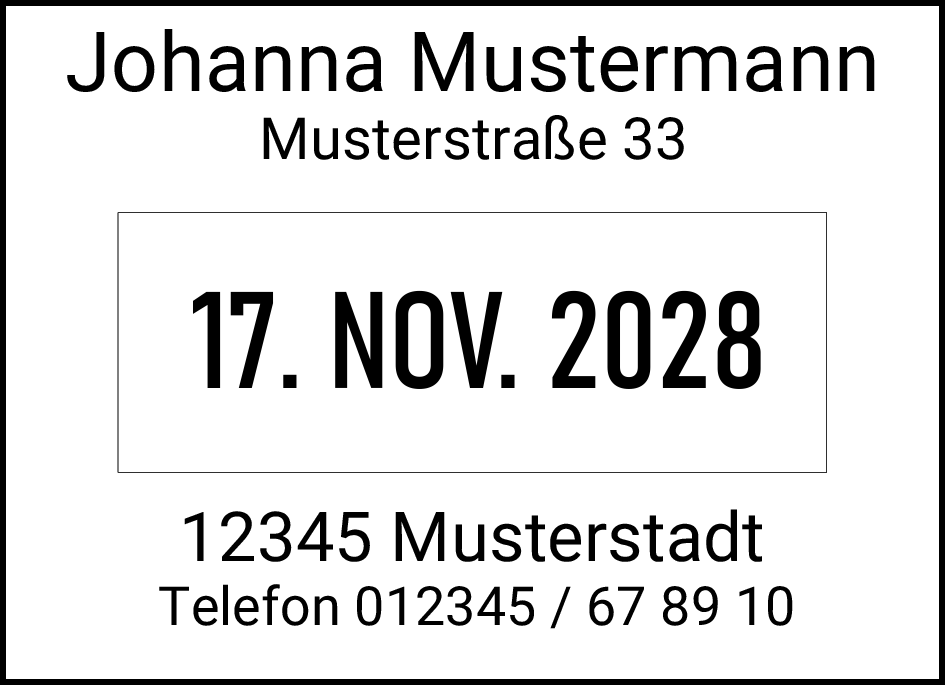 Colop Printer 53 Datumstempel mit Text 45x30 mm BLAU