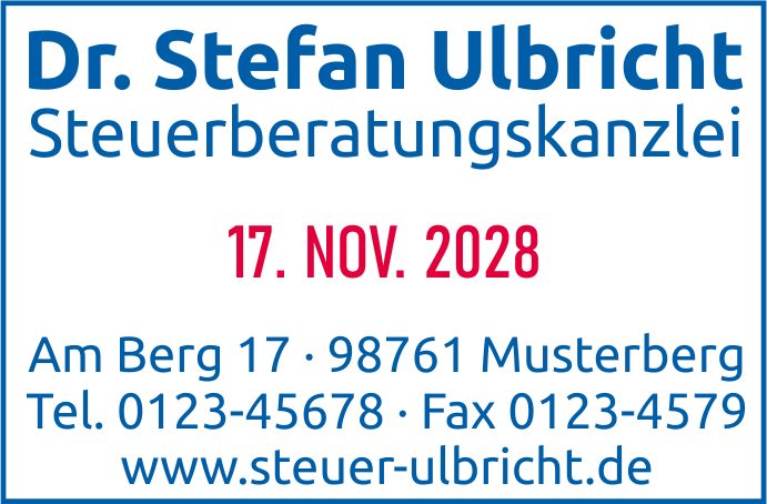 Colop Printer 55 zweifarbiger Datumstempel mit Text 60x40 mm ZWEIFARBIG