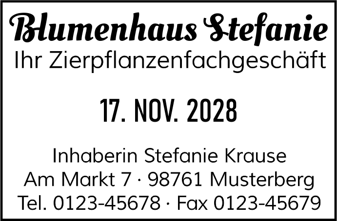 Colop Printer 55 Datumstempel mit Text 60x40 mm BLAU