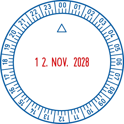 COLOP Printer R 40 Datum - 24 Stunden Kissen blau/rot ZWEIFARBIG