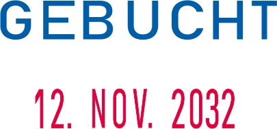 Colop Mini Dater S160/L3 mit Datum rot und Wortabdruck GEBUCHT ZWEIFARBIG