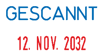 Colop Mini Dater S160/L6 mit Datum rot und Wortabdruck GESCANNT ZWEIFARBIG