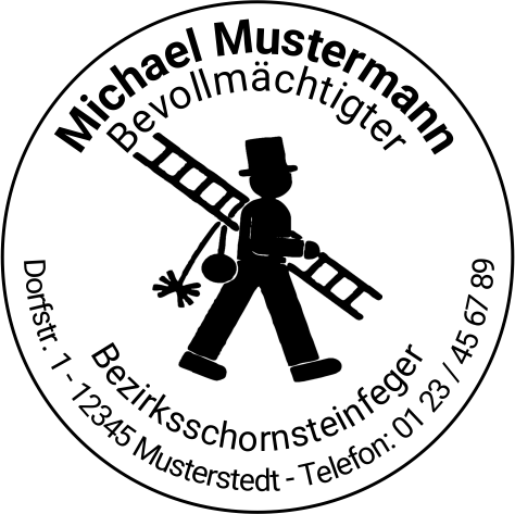 Holzstempel rund für Schornsteinfeger - Viel Glück 