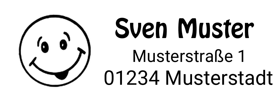 Trodat Printy individueller Schulstempel Nr. 12 Smiley SCHWARZ BLAU