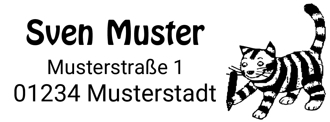 Trodat Printy individueller Schulstempel Nr. 14 Katze SCHWARZ BLAU