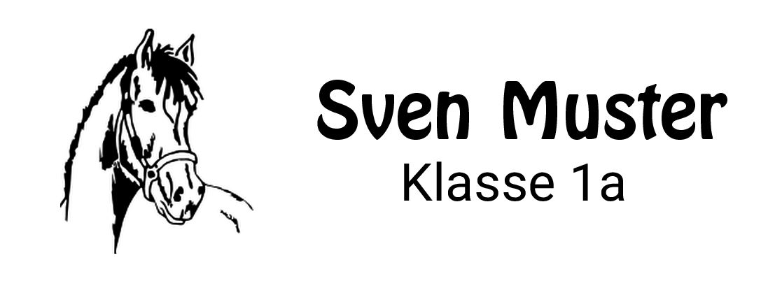 Trodat Printy individueller Schulstempel Nr. 16 Pferd SCHWARZ BLAU