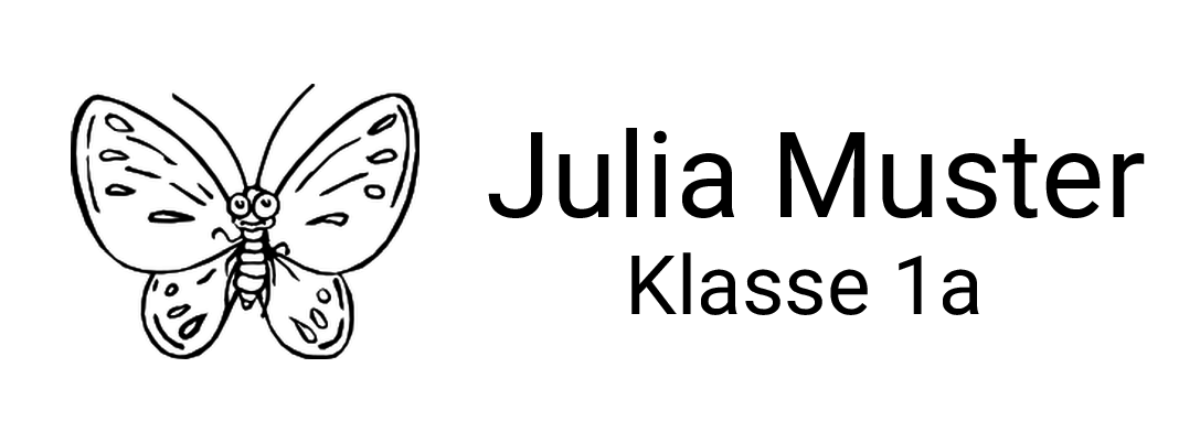 Trodat Printy individueller Schulstempel Nr. 19 Schmetterling SCHWARZ BLAU