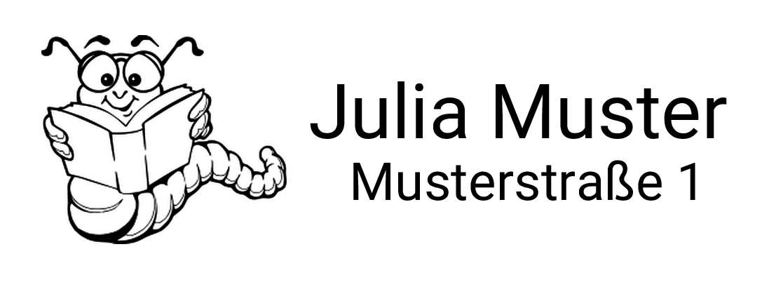 Trodat Printy individueller Schulstempel Nr. 20 Bücherwurm SCHWARZ BLAU