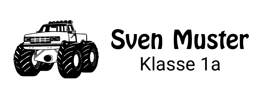 Trodat Printy individueller Schulstempel Nr. 21 Monstertruck SCHWARZ BLAU