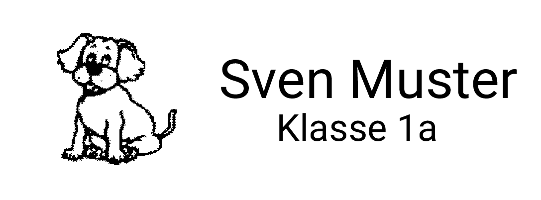 Trodat Printy individueller Schulstempel Nr. 22 Hund SCHWARZ BLAU